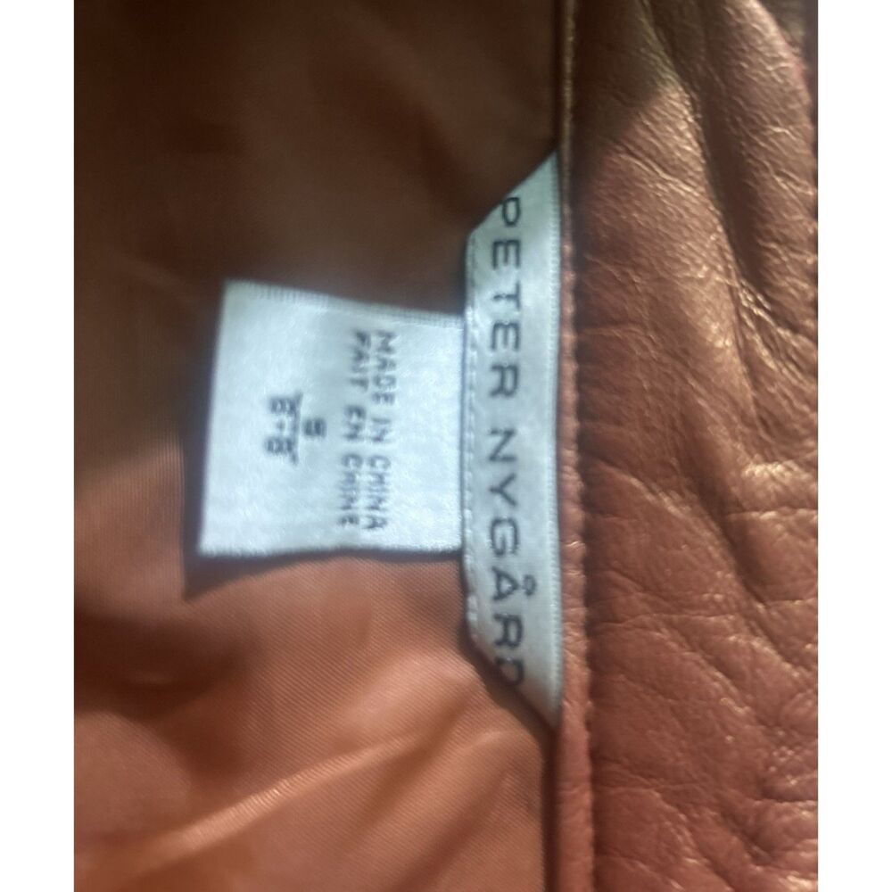 Vintage Peter Nygard Bronze Quilted Leather and Knit Hybrid Jacket Size Small - Picture 7 of 8